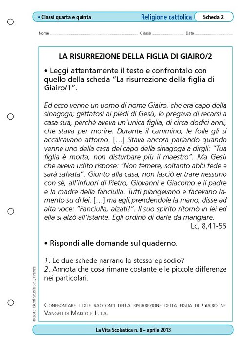 La risurrezione della figlia di Giairo/2 | Giunti Scuola La risurrezione della figlia di Giairo/2 | Giunti Scuola