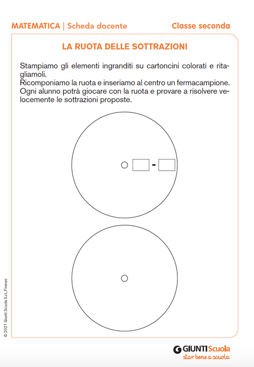La ruota delle sottrazioni | Giunti Scuola La ruota delle sottrazioni | Giunti Scuola
