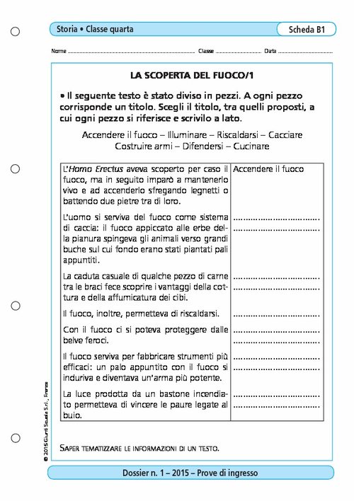 La scoperta del fuoco/1 | Giunti Scuola