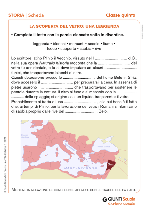La scoperta del vetro: una leggenda | Giunti Scuola La scoperta del vetro: una leggenda | Giunti Scuola