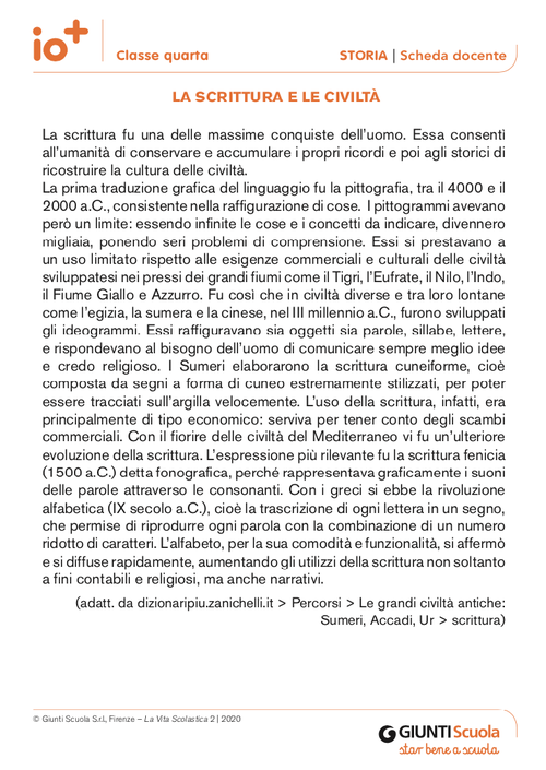 La scrittura e le civiltà | Giunti Scuola La scrittura e le civiltà | Giunti Scuola