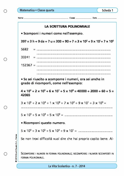 La scrittura polinomiale | Giunti Scuola