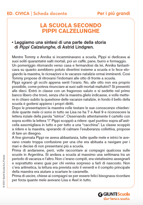 La scuola secondo Pippi Calzelunghe | Giunti Scuola La scuola secondo Pippi Calzelunghe | Giunti Scuola