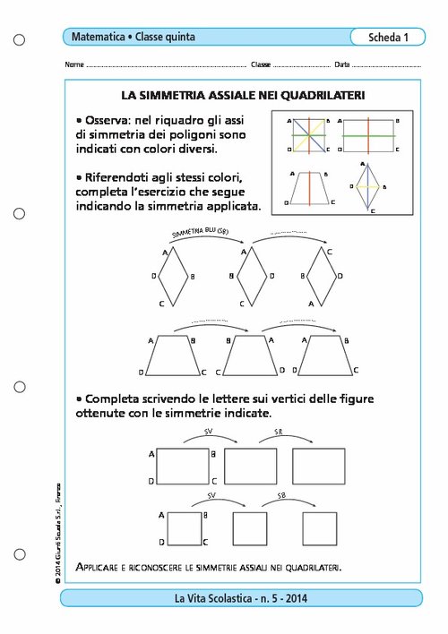 La simmetria assiale nei quadrilateri | Giunti Scuola