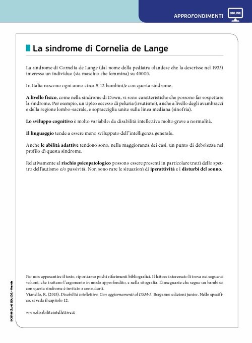 La sindorme di Cornelia de Lange | Giunti Scuola La sindorme di Cornelia de Lange | Giunti Scuola