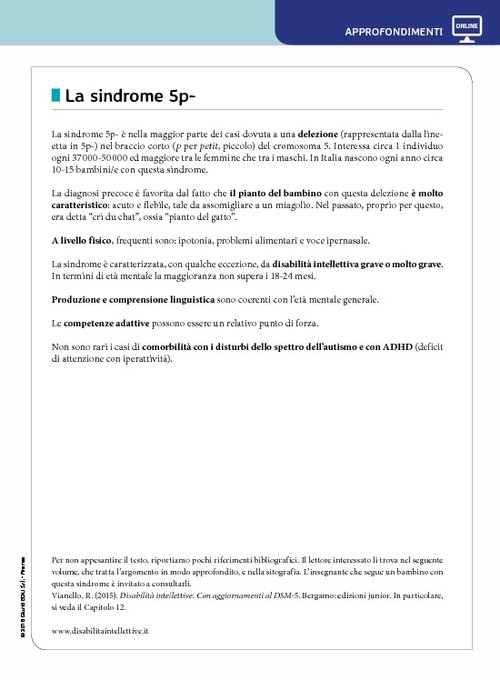 La sindrome 5p- | Giunti Scuola La sindrome 5p- | Giunti Scuola