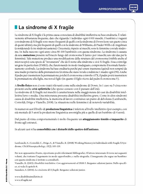 La sindrome di X fragile | Giunti Scuola La sindrome di X fragile | Giunti Scuola
