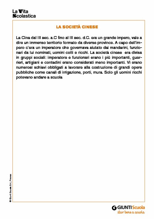 La società cinese | Giunti Scuola La società cinese | Giunti Scuola