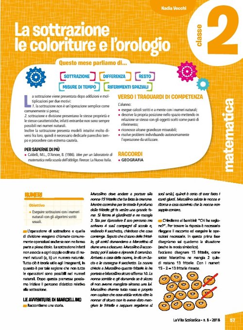 La sottrazione, le coloriture e l’orologio | Giunti Scuola La sottrazione, le coloriture e l’orologio | Giunti Scuola