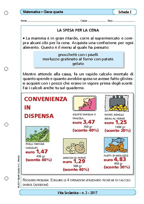 La spesa per la cena | Giunti Scuola La spesa per la cena | Giunti Scuola