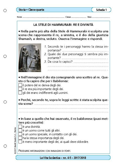 La stele di Hammurabi: re e divinità | Giunti Scuola