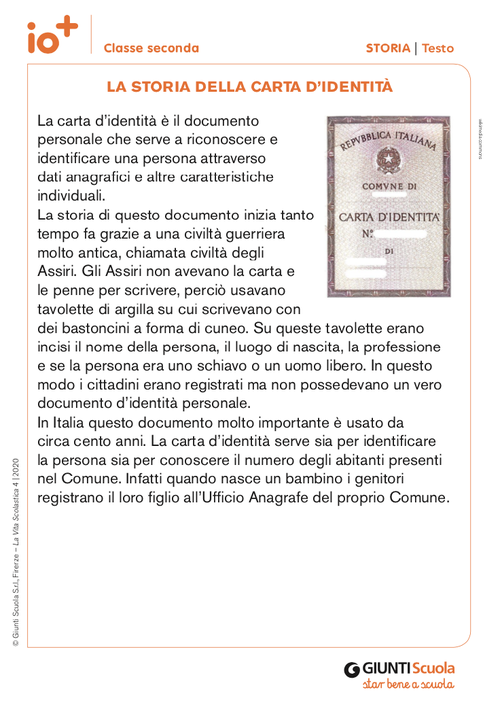 La storia della carta d'identità | Giunti Scuola La storia della carta d'identità | Giunti Scuola