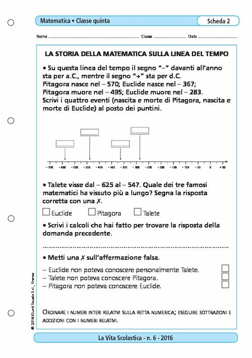 La storia della matematica sulla linea del tempo | Giunti Scuola La storia della matematica sulla linea del tempo | Giunti Scuola