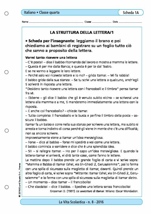 La struttura della lettera/1 | Giunti Scuola La struttura della lettera/1 | Giunti Scuola