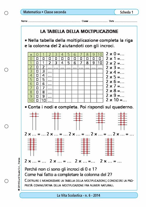 La tabella della moltiplicazione | Giunti Scuola La tabella della moltiplicazione | Giunti Scuola