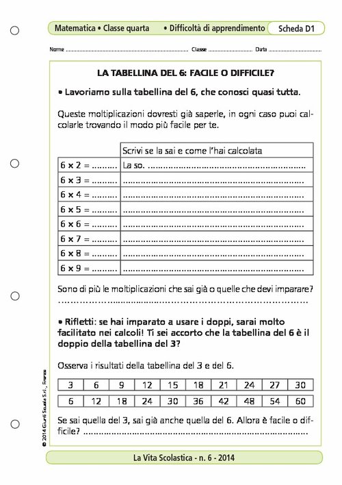 La tabellina del 6: facile o difficile? | Giunti Scuola La tabellina del 6: facile o difficile? | Giunti Scuola