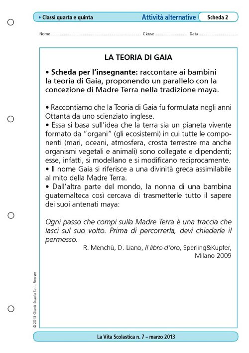 La teoria di Gaia | Giunti Scuola La teoria di Gaia | Giunti Scuola