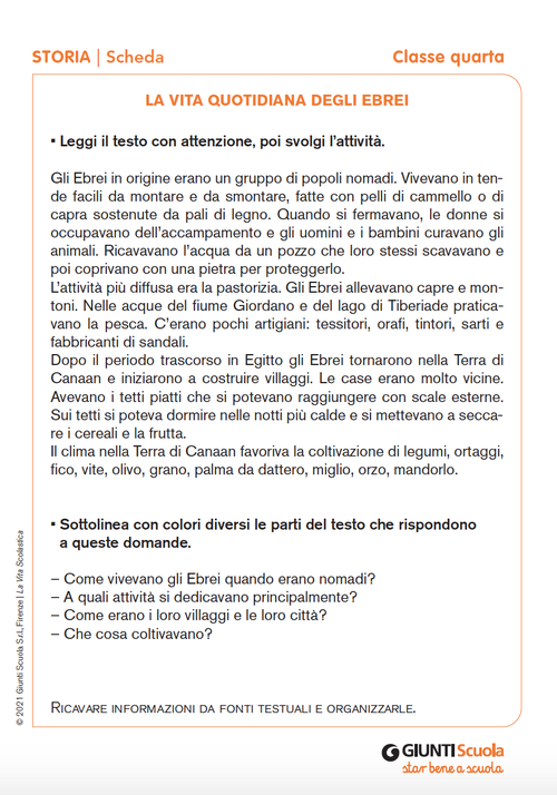 La vita quotidiana degli Ebrei | Giunti Scuola La vita quotidiana degli Ebrei | Giunti Scuola