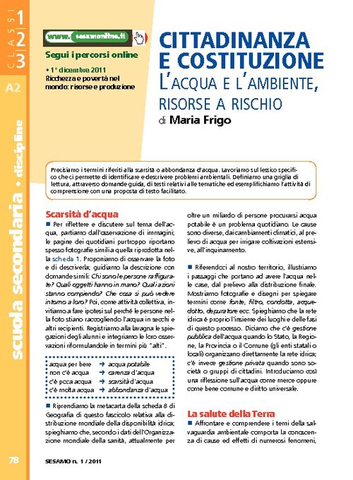 L'acqua e l'ambiente, risorse a rischio | Giunti Scuola