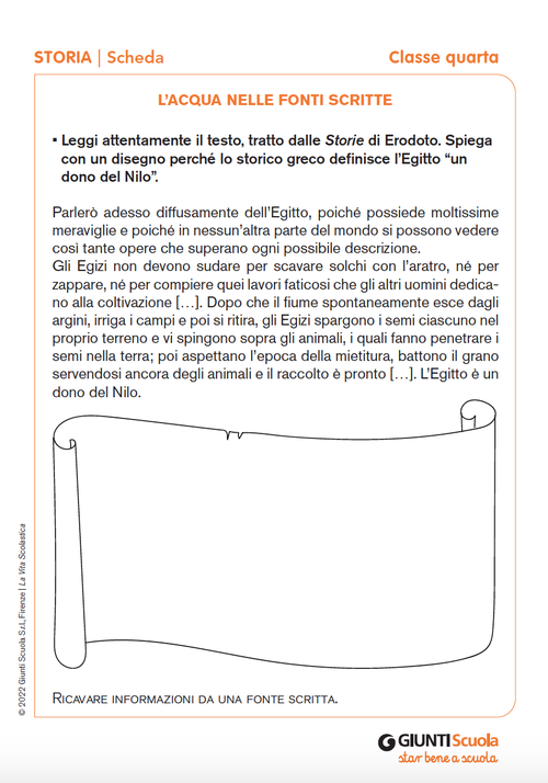 L'acqua nelle fonti scritte | Giunti Scuola L'acqua nelle fonti scritte | Giunti Scuola