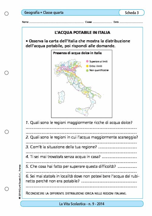 L'acqua potabile in Italia | Giunti Scuola L'acqua potabile in Italia | Giunti Scuola