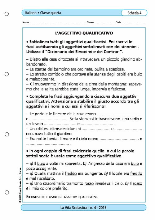 L'aggettivo qualificativo | Giunti Scuola L'aggettivo qualificativo | Giunti Scuola