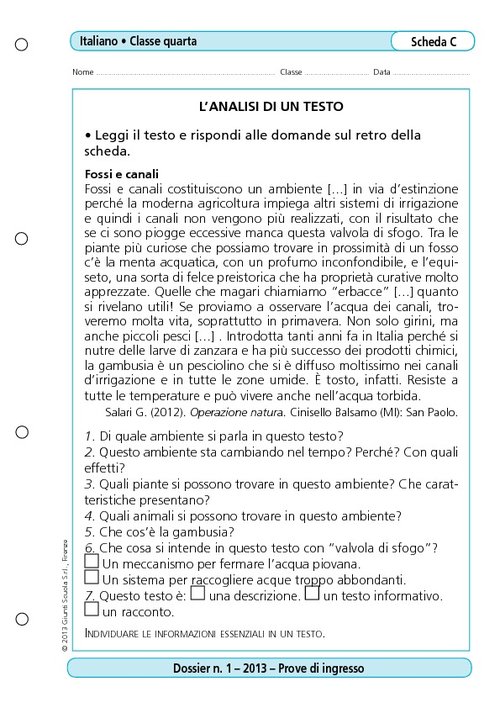L'analisi di un testo | Giunti Scuola L'analisi di un testo | Giunti Scuola
