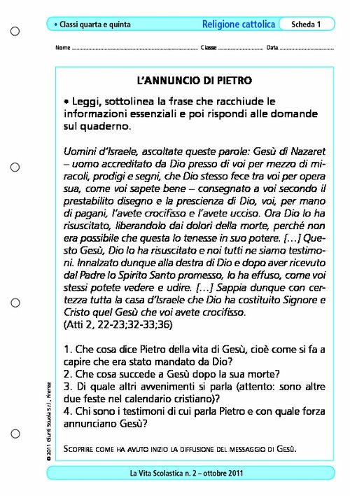 L'annuncio di Pietro | Giunti Scuola L'annuncio di Pietro | Giunti Scuola