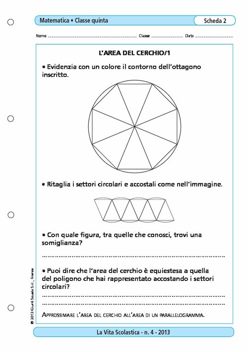 L'area del cerchio/1 | Giunti Scuola L'area del cerchio/1 | Giunti Scuola