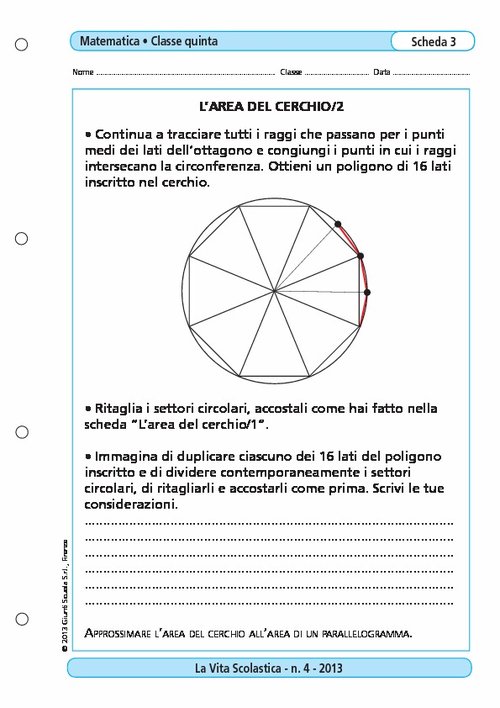 L'area del cerchio/2 | Giunti Scuola L'area del cerchio/2 | Giunti Scuola