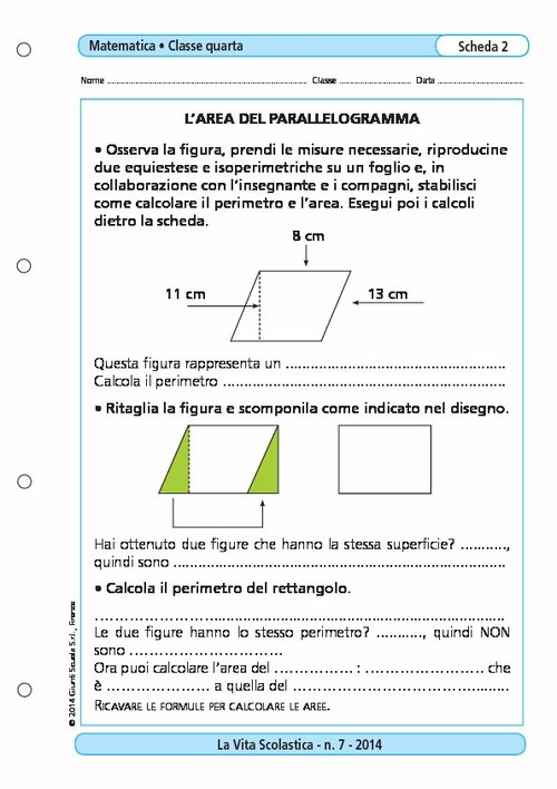 L'area del parallelogramma | Giunti Scuola L'area del parallelogramma | Giunti Scuola