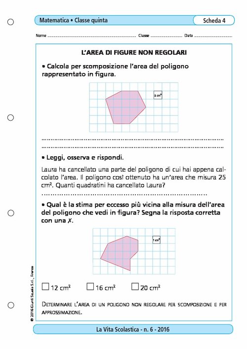 L'area di figure non regolari | Giunti Scuola L'area di figure non regolari | Giunti Scuola