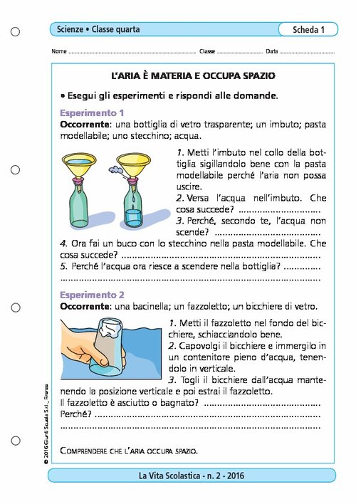 L'aria è materia e occupa spazio | Giunti Scuola L'aria è materia e occupa spazio | Giunti Scuola