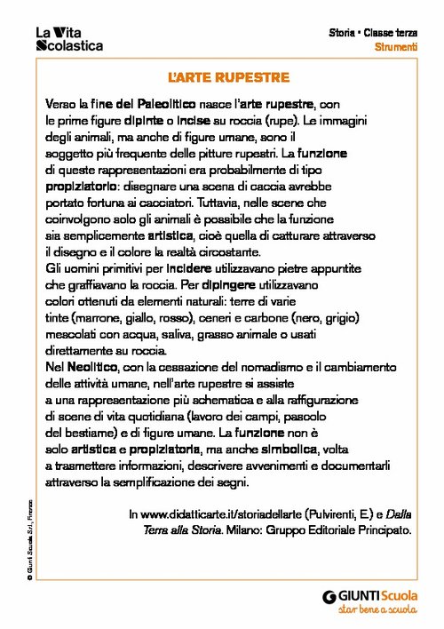 L'arte rupestre | Giunti Scuola L'arte rupestre | Giunti Scuola