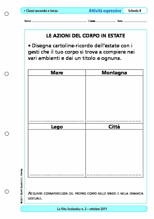 Le azioni del corpo in estate | Giunti Scuola Le azioni del corpo in estate | Giunti Scuola