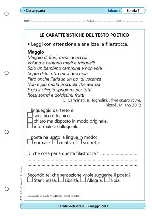 Le caratteristiche del testo poetico | Giunti Scuola Le caratteristiche del testo poetico | Giunti Scuola