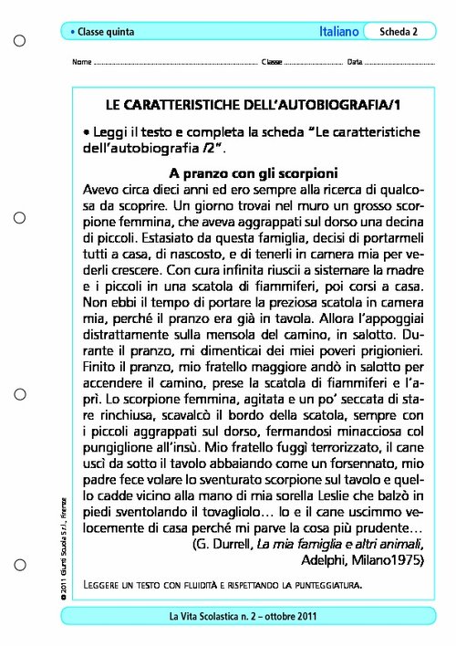 Le caratteristiche dell'autobiografia/1 | Giunti Scuola Le caratteristiche dell'autobiografia/1 | Giunti Scuola