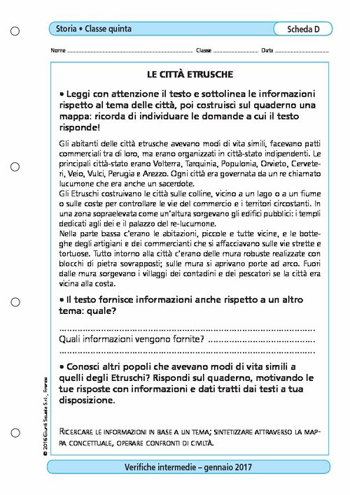 Le città etrusche | Giunti Scuola Le città etrusche | Giunti Scuola