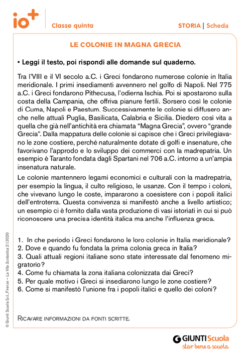Le colonie in Magna Grecia | Giunti Scuola Le colonie in Magna Grecia | Giunti Scuola