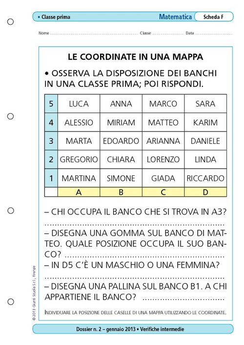 Le coordinate da una mappa | Giunti Scuola Le coordinate da una mappa | Giunti Scuola