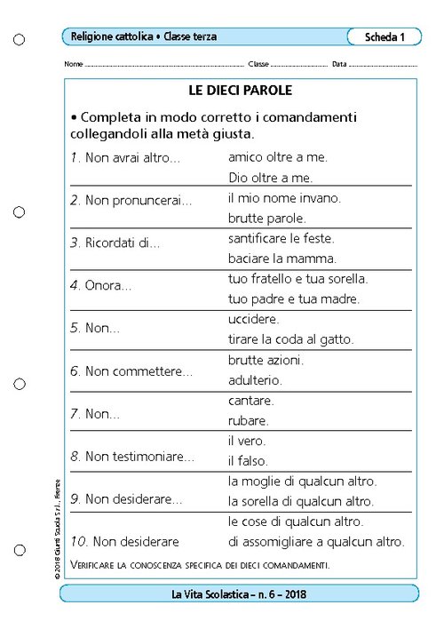 Le dieci parole | Giunti Scuola Le dieci parole | Giunti Scuola