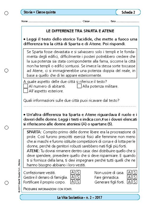 Le differenze tra Sparta e Atene | Giunti Scuola Le differenze tra Sparta e Atene | Giunti Scuola