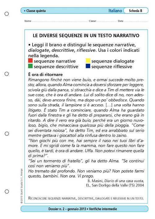 Le diverse sequenze di un testo narrativo | Giunti Scuola