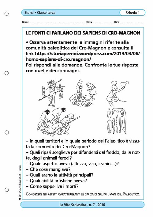 Le fonti ci parlano dei Sapiens e di Cro-Magnon | Giunti Scuola Le fonti ci parlano dei Sapiens e di Cro-Magnon | Giunti Scuola