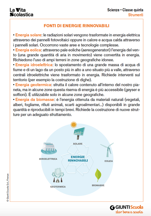 Le fonti di energie rinnovabili | Giunti Scuola Le fonti di energie rinnovabili | Giunti Scuola