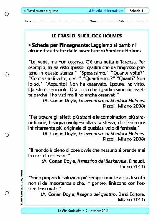 Le frasi di Sherlock Holmes | Giunti Scuola Le frasi di Sherlock Holmes | Giunti Scuola