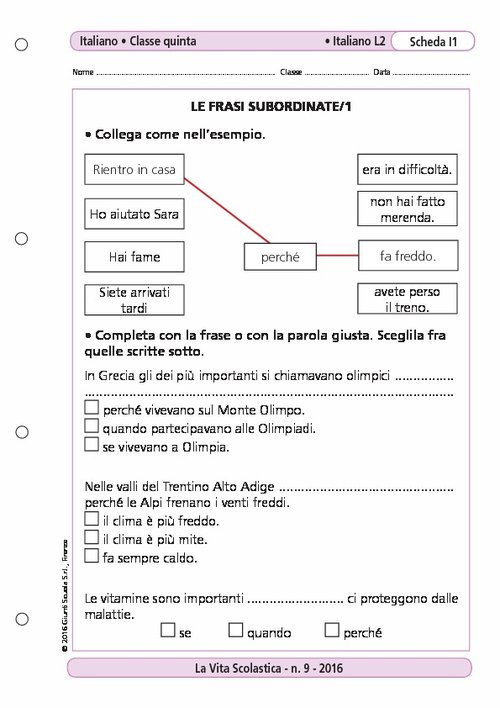 Le frasi subordinate/1 | Giunti Scuola