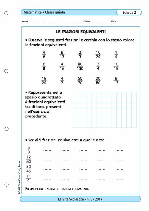 Le frazioni equivalenti | Giunti Scuola Le frazioni equivalenti | Giunti Scuola