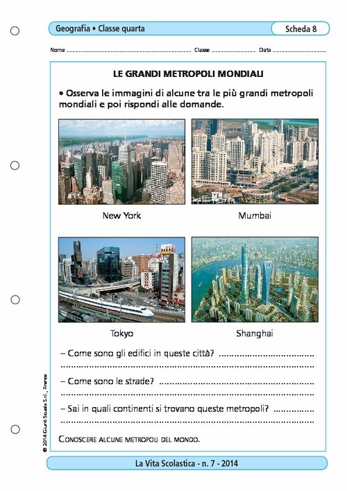 Le grandi metropoli mondiali | Giunti Scuola Le grandi metropoli mondiali | Giunti Scuola