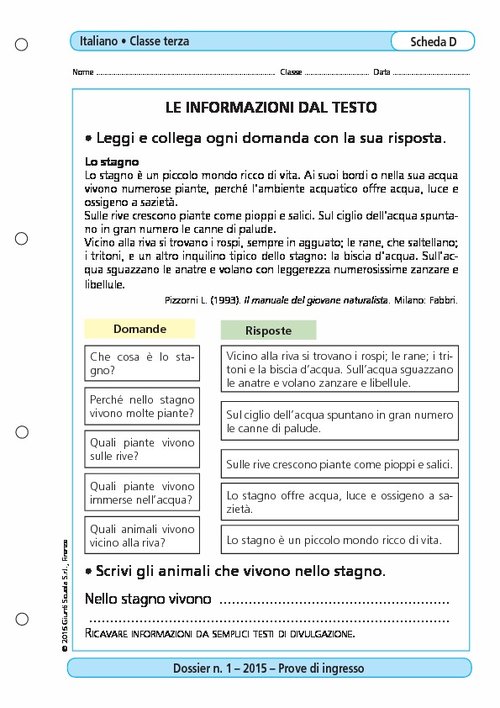 Le informazioni dal testo | Giunti Scuola Le informazioni dal testo | Giunti Scuola